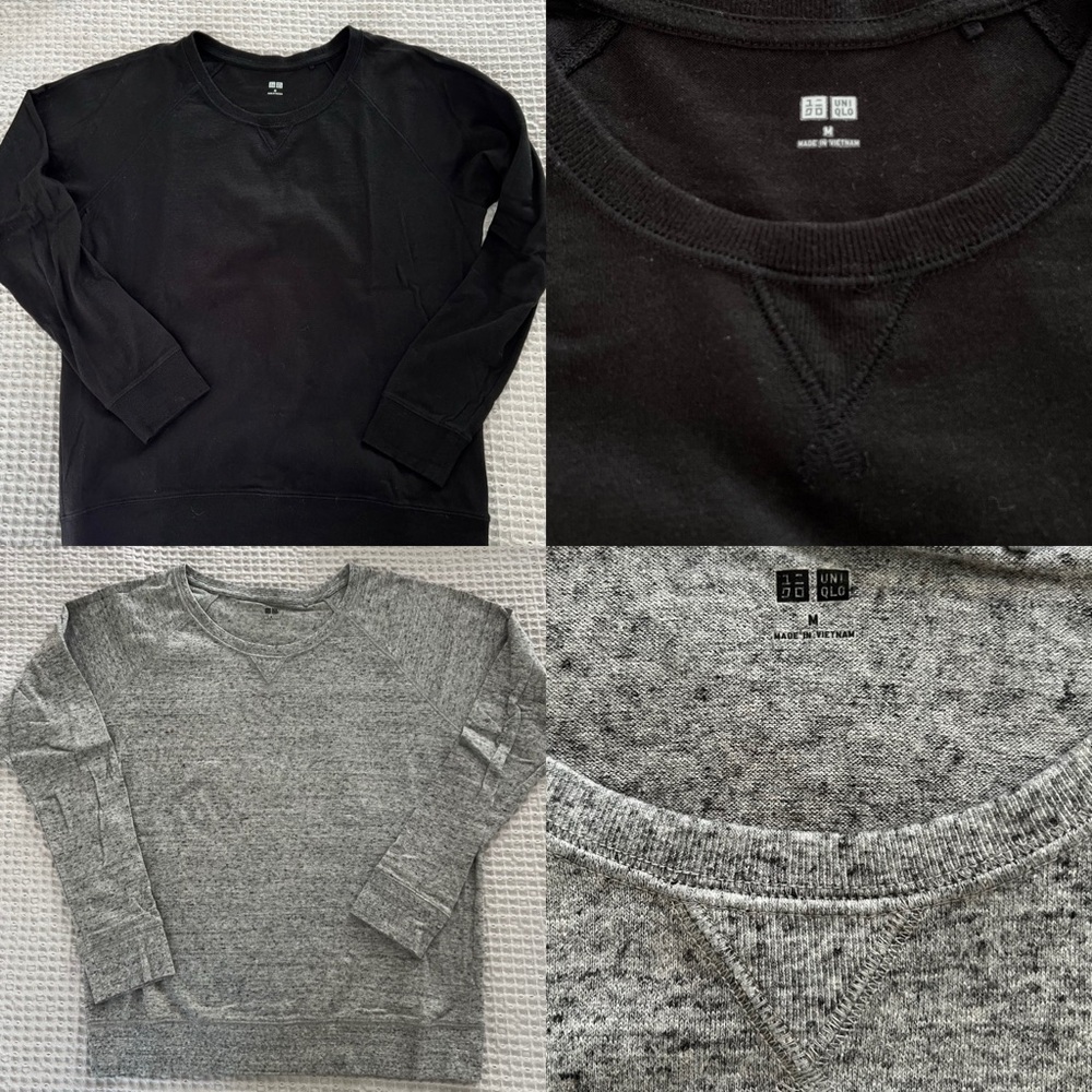 2 for 1! Black and Gray Uniqlo Sweatshirts